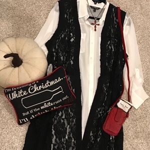 Cardigan Style Long Lace Vest